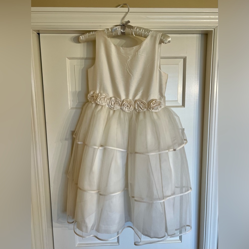 Janie and Jack Special Occasion Flower Girl Communion Dress, size 10, Ivory